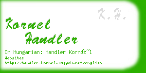 kornel handler business card